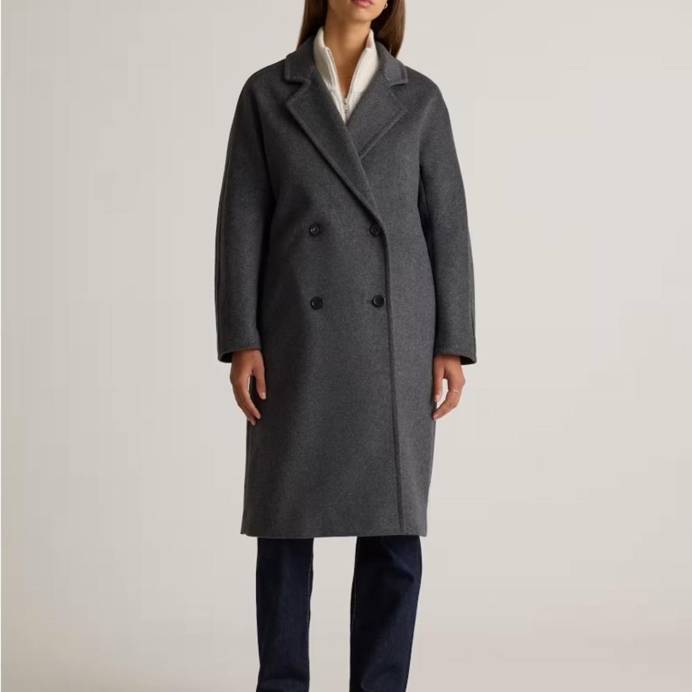 Women's Gray Double-Breasted Coat